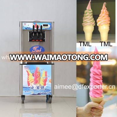 TML stainless steel rainbow jam 3 flavors soft ice cream machine with expansion valve